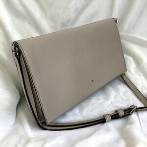 Kate Spade Cedar St. Cali Convertible Clutch Crossbody Beige Leather